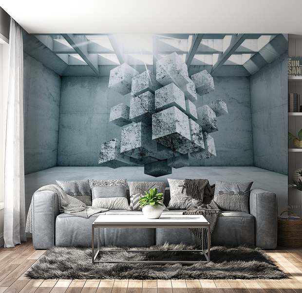 3D Illusion Wallpaper Wall Mural - Trapped In Space 39"Wx27"H