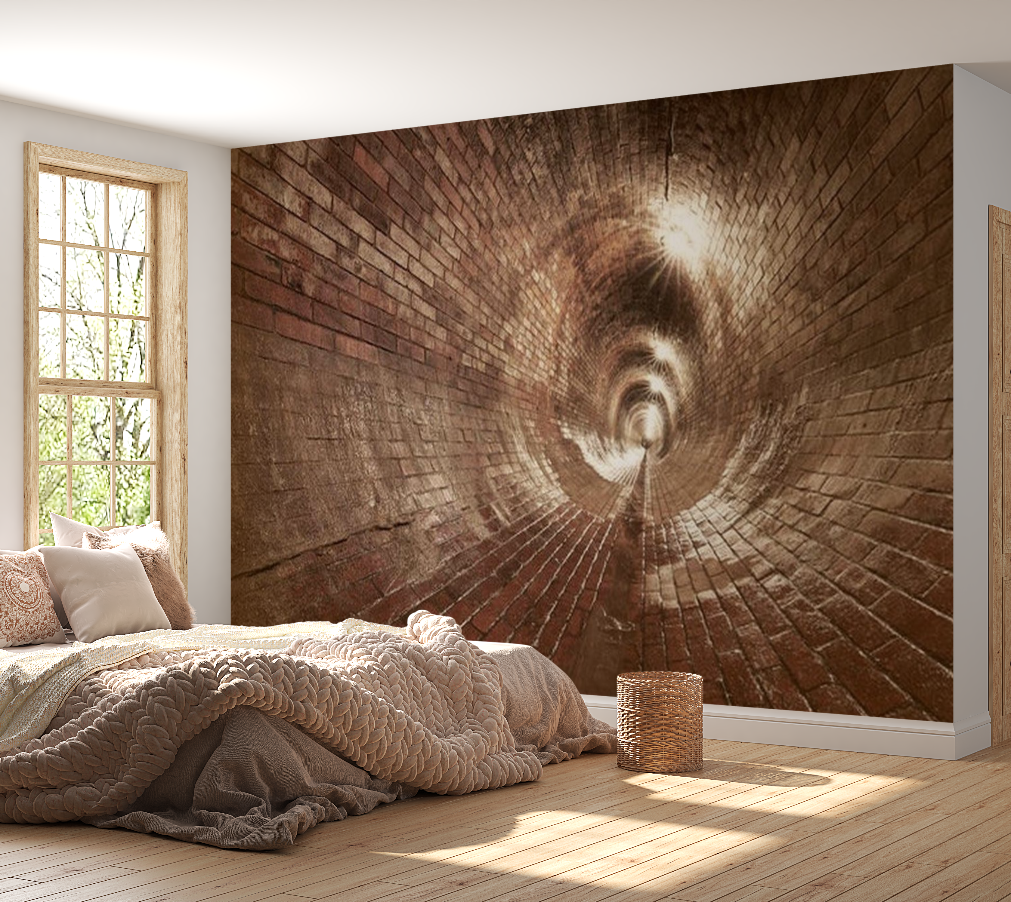 3D Illusion Wallpaper Wall Mural - Underground Corridor