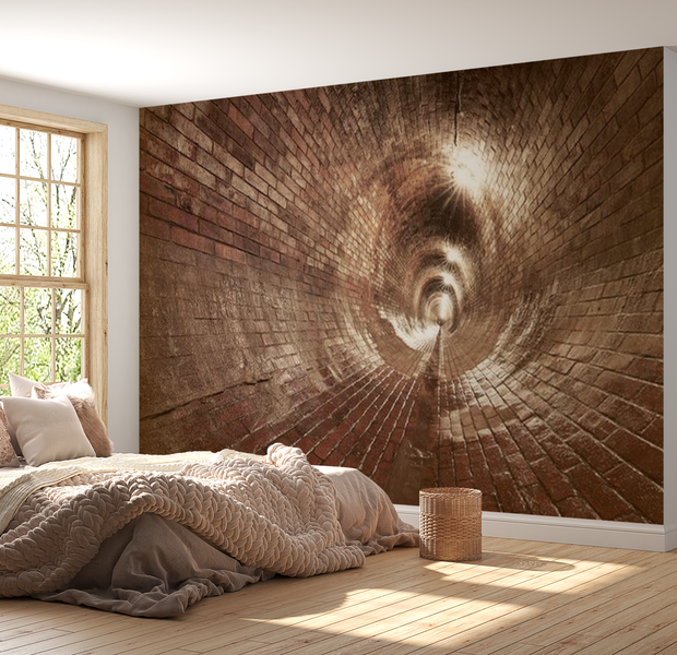 3D Illusion Wallpaper Wall Mural - Underground Corridor