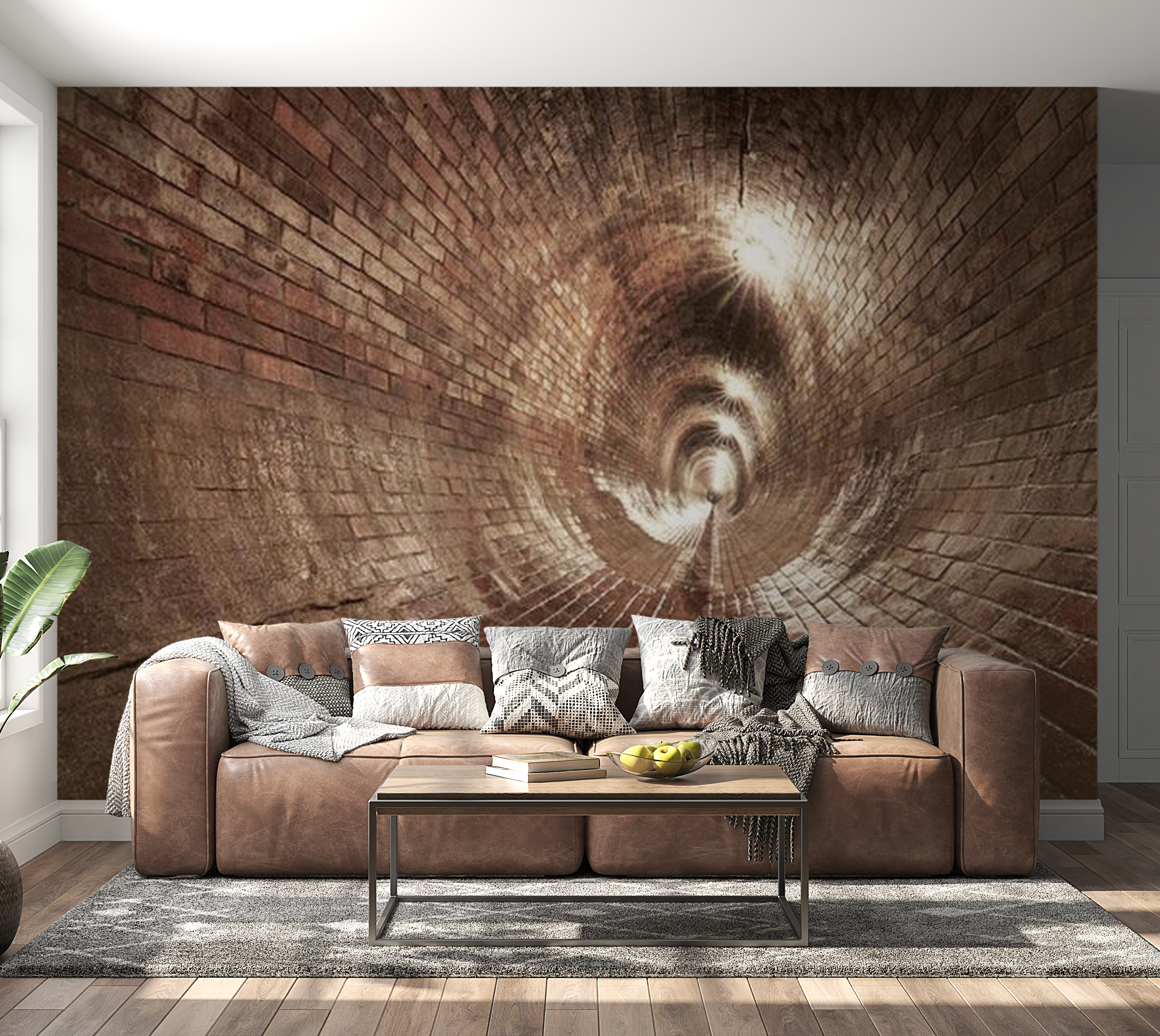 3D Illusion Wallpaper Wall Mural - Underground Corridor 39"Wx27"H