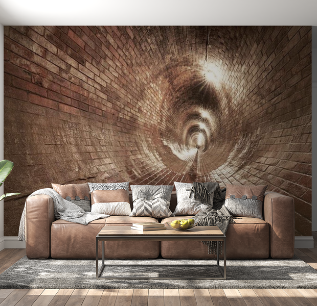 3D Illusion Wallpaper Wall Mural - Underground Corridor 39"Wx27"H