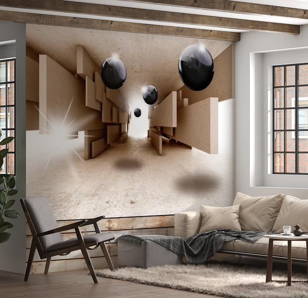 3D Illusion Wallpaper Wall Mural - Underground Racing 39"Wx27"H