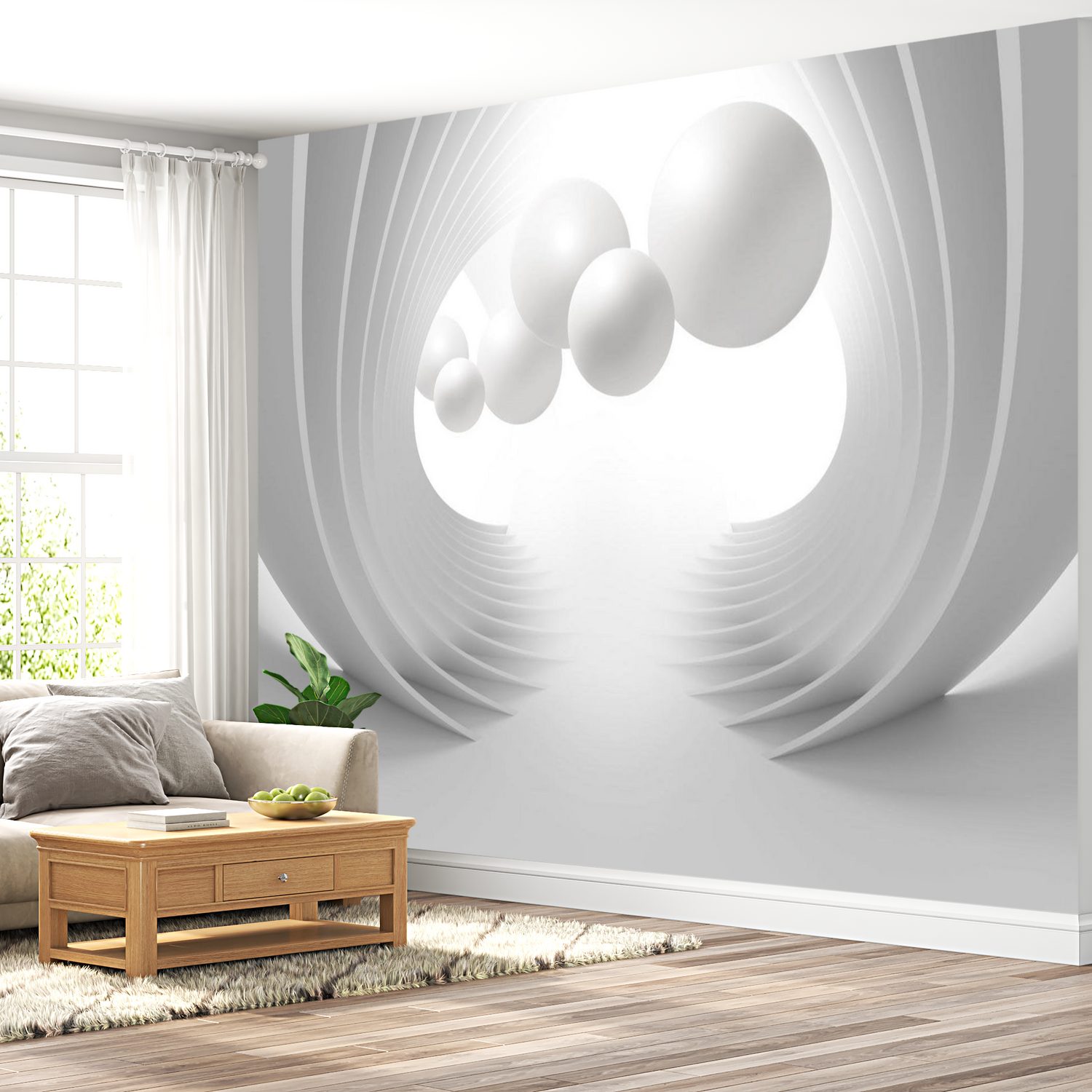 3D Illusion Wallpaper Wall Mural - Gate Of Modernity 39"Wx27"H