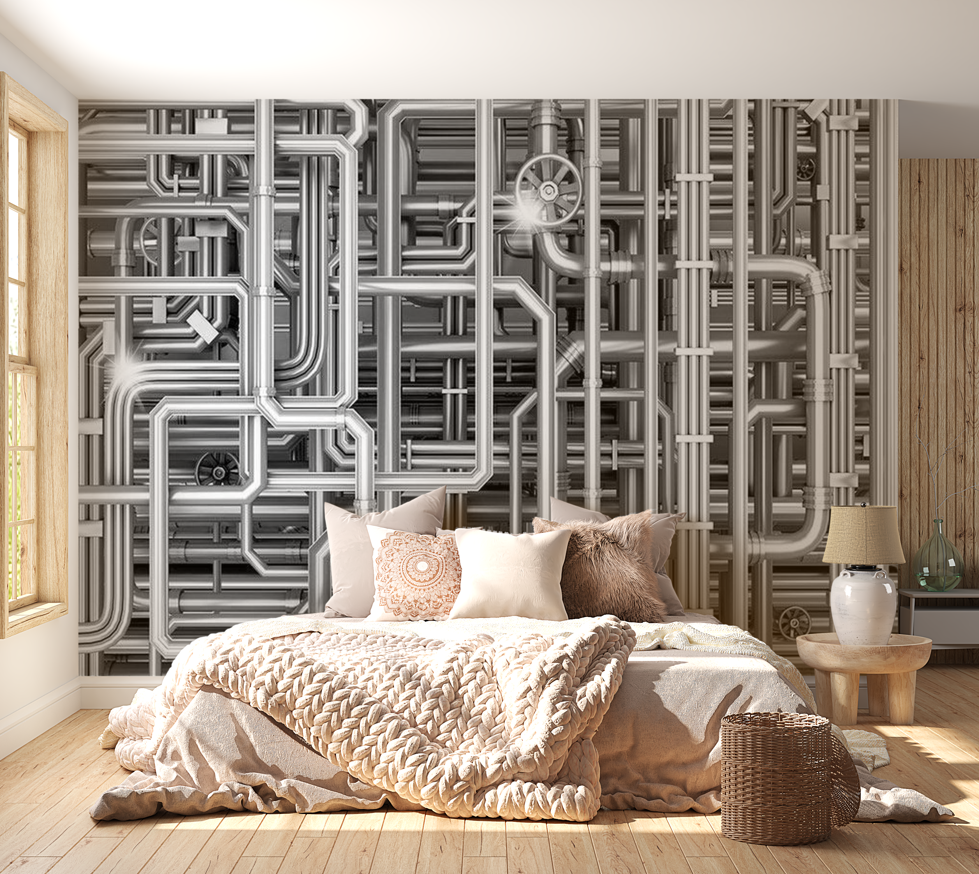 3D Illusion Wallpaper Wall Mural - Urban Maze