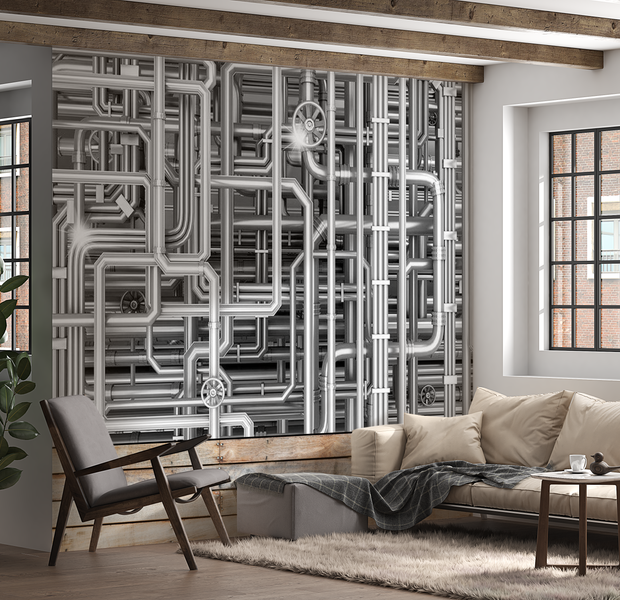 3D Illusion Wallpaper Wall Mural - Urban Maze 39"Wx27"H