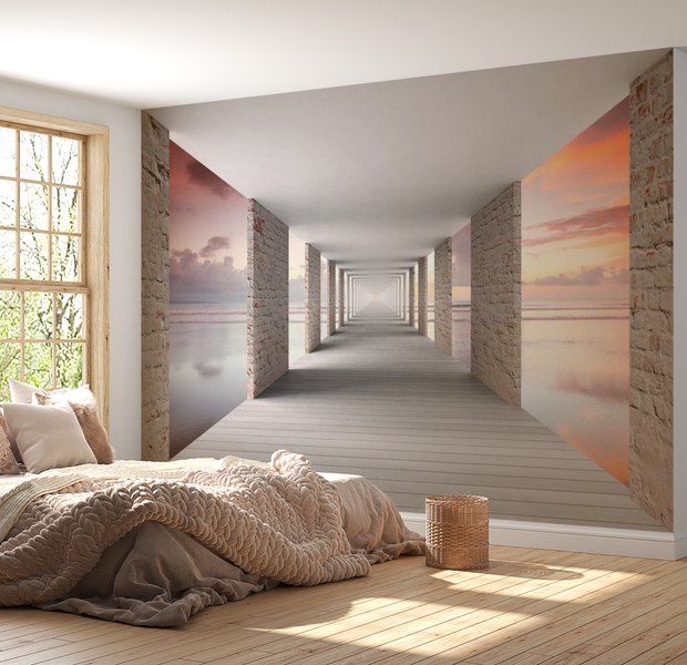 3D Illusion Wallpaper Wall Mural - Walk In The Sky