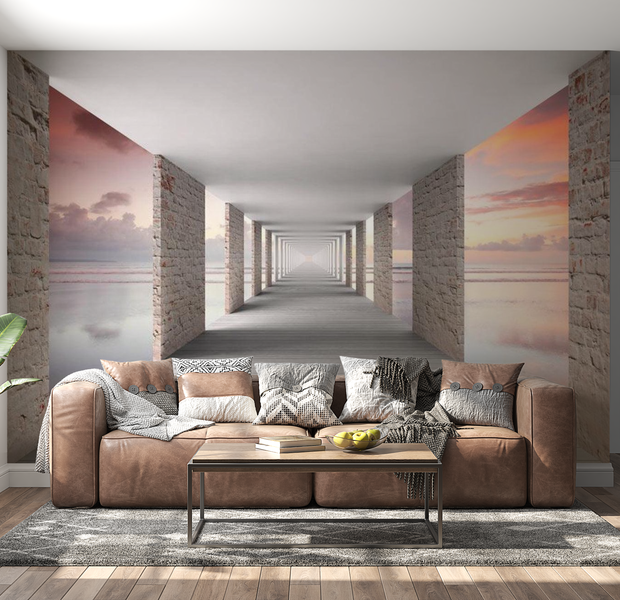 3D Illusion Wallpaper Wall Mural - Walk In The Sky 39"Wx27"H