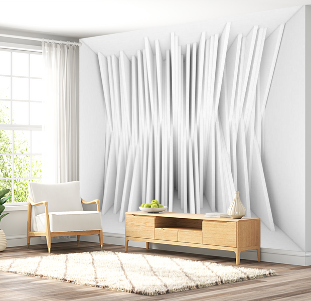 3D Illusion Wallpaper Wall Mural - White Balance