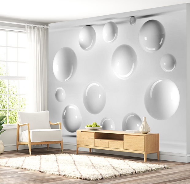 3D Illusion Wallpaper Wall Mural - Balls 39"Wx27"H