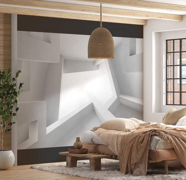 3D Illusion Wallpaper Wall Mural - White Room
