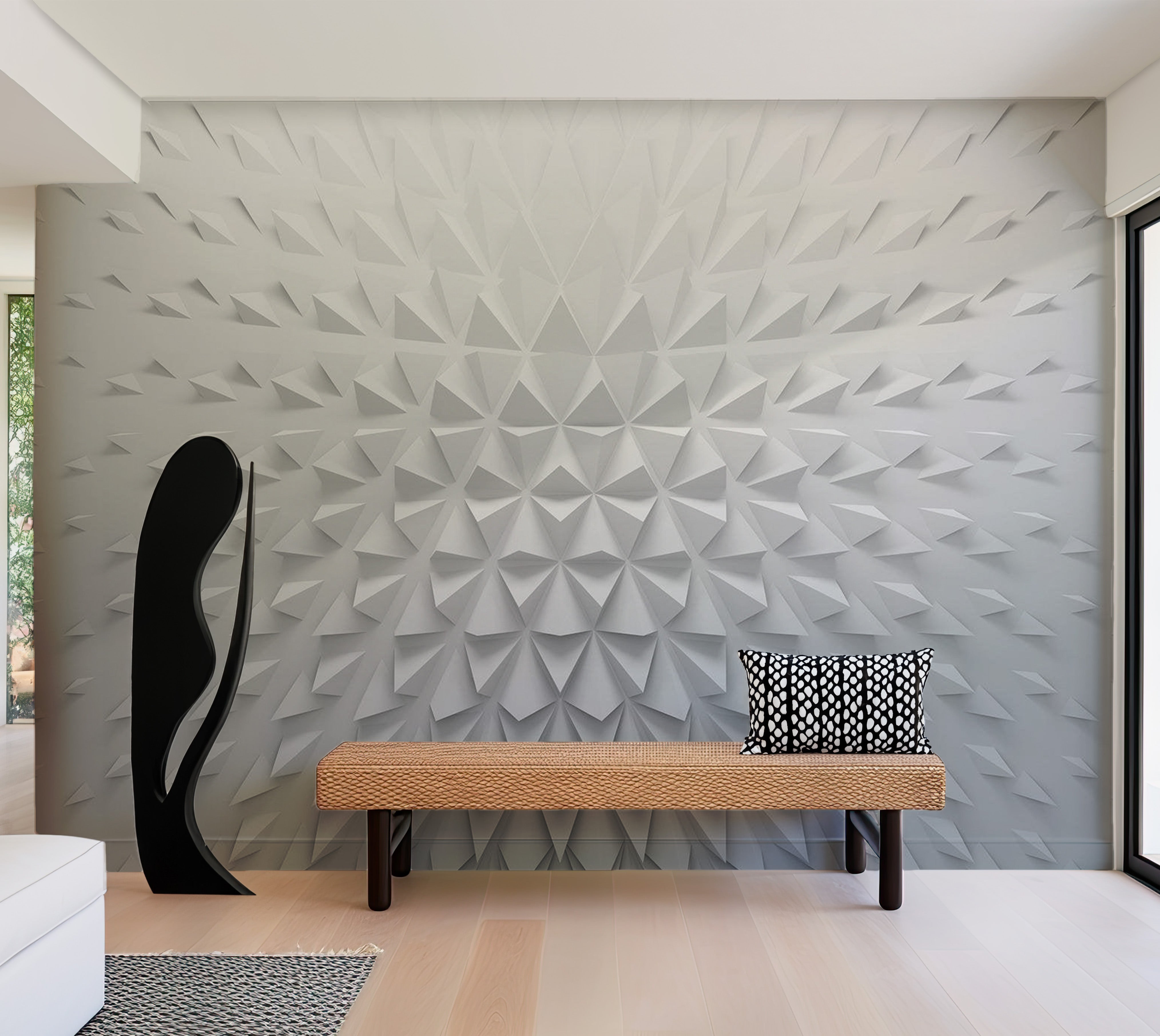 Abstract Wallpaper Wall Mural - Tetrahedrons 39"Wx27"H