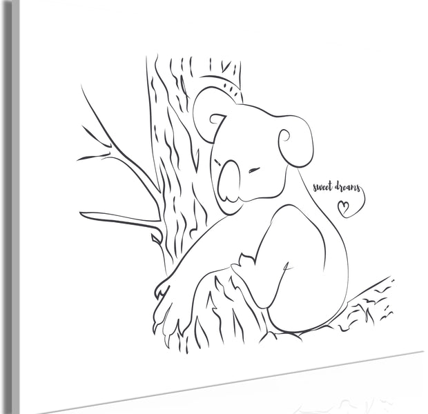 Animal Canvas Wall Art - Sleeping Koala Charm