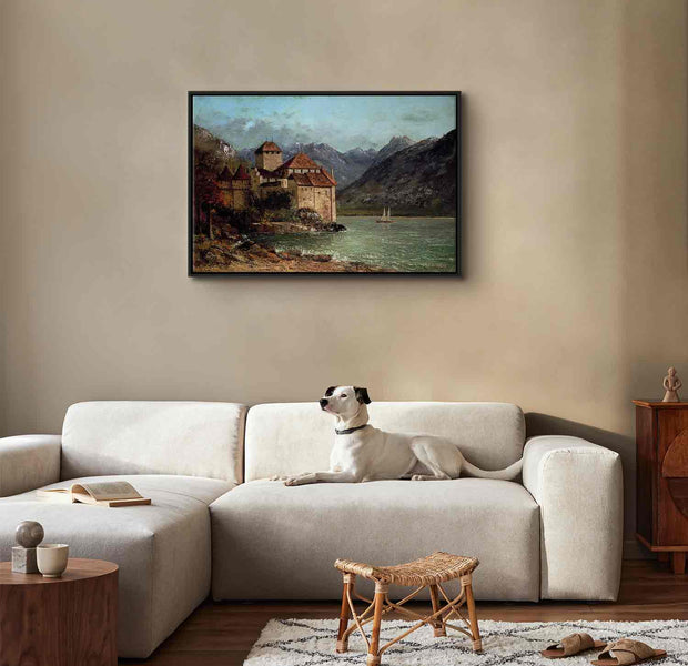 Floating Framed Canvas Art - Chillon Castle - Gustave Courbet