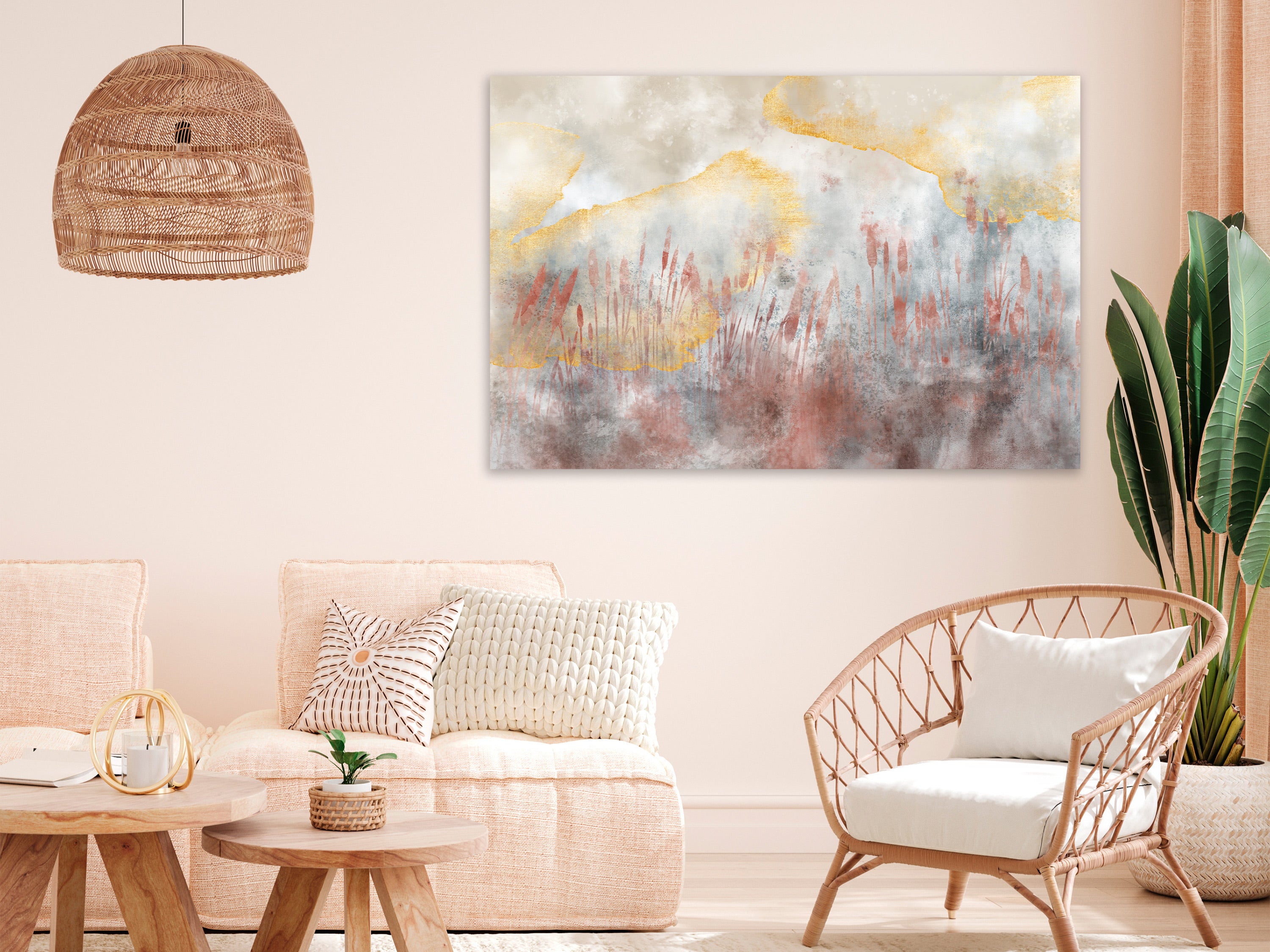 Abstract Canvas Wall Art - Playing Wind