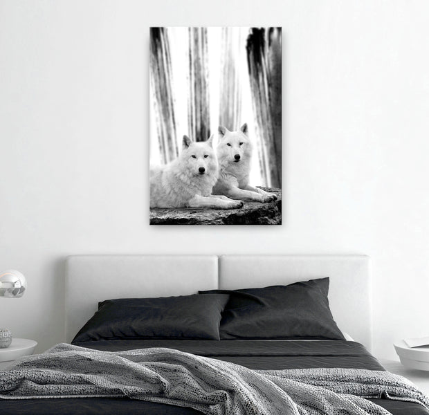 Animal Canvas Wall Art - Forest Love Wolves
