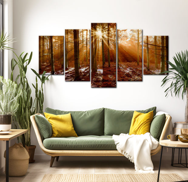 Stretched Canvas Landscape Art - Kiss Of Autumn 40"Wx20"H