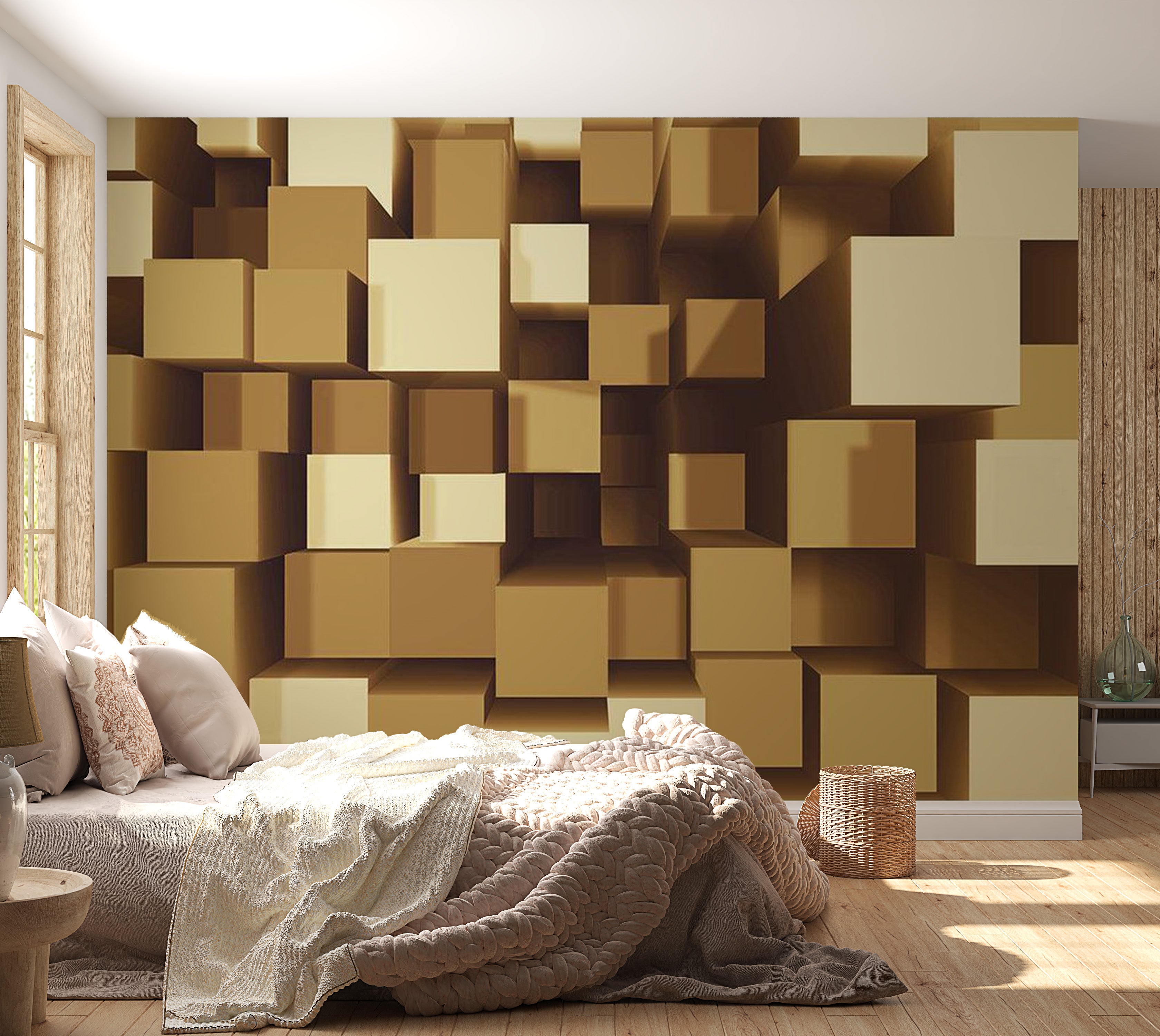 Abstract Wallpaper Wall Mural - Geometrical Harmony 39"Wx27"H