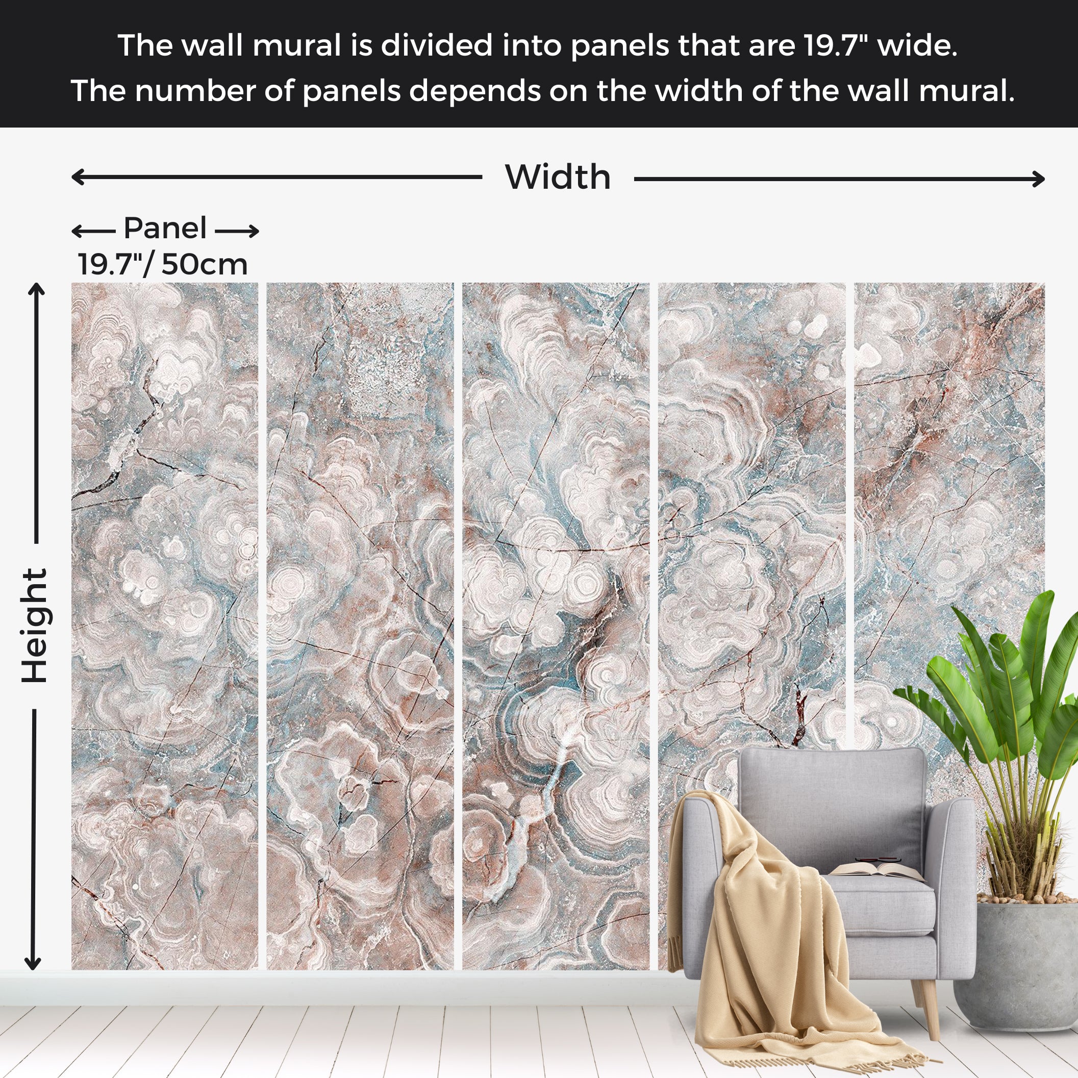 Surface Texture Wallpaper Wall Mural - Natural Stone Structure 39"Wx27"H / Standard
