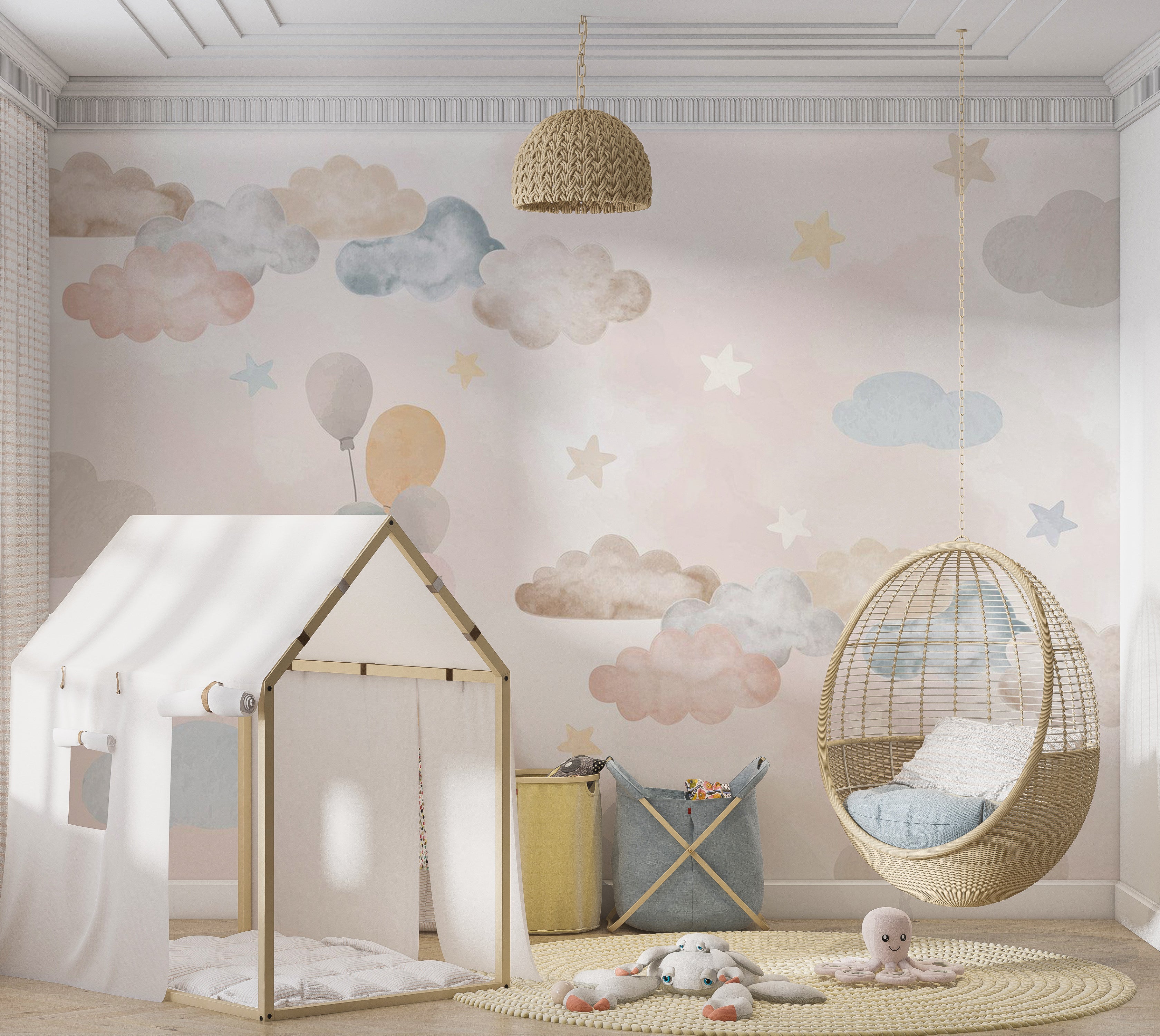 Kids Wallpaper Wall Mural - Fairy Tale Sky 39"Wx27"H / Standard