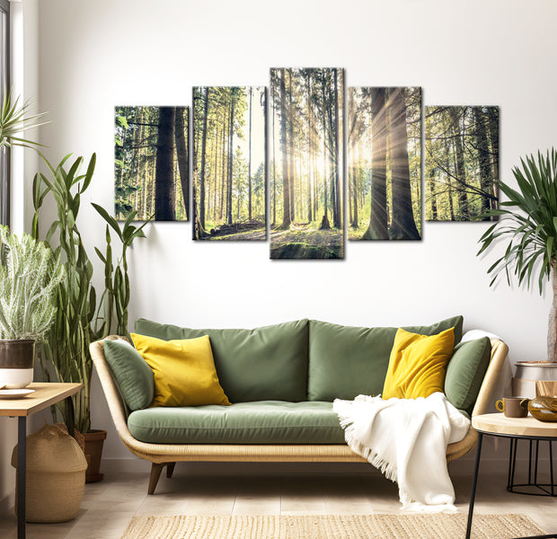 Stretched Canvas Landscape Art - Forest Temple 40"Wx20"H