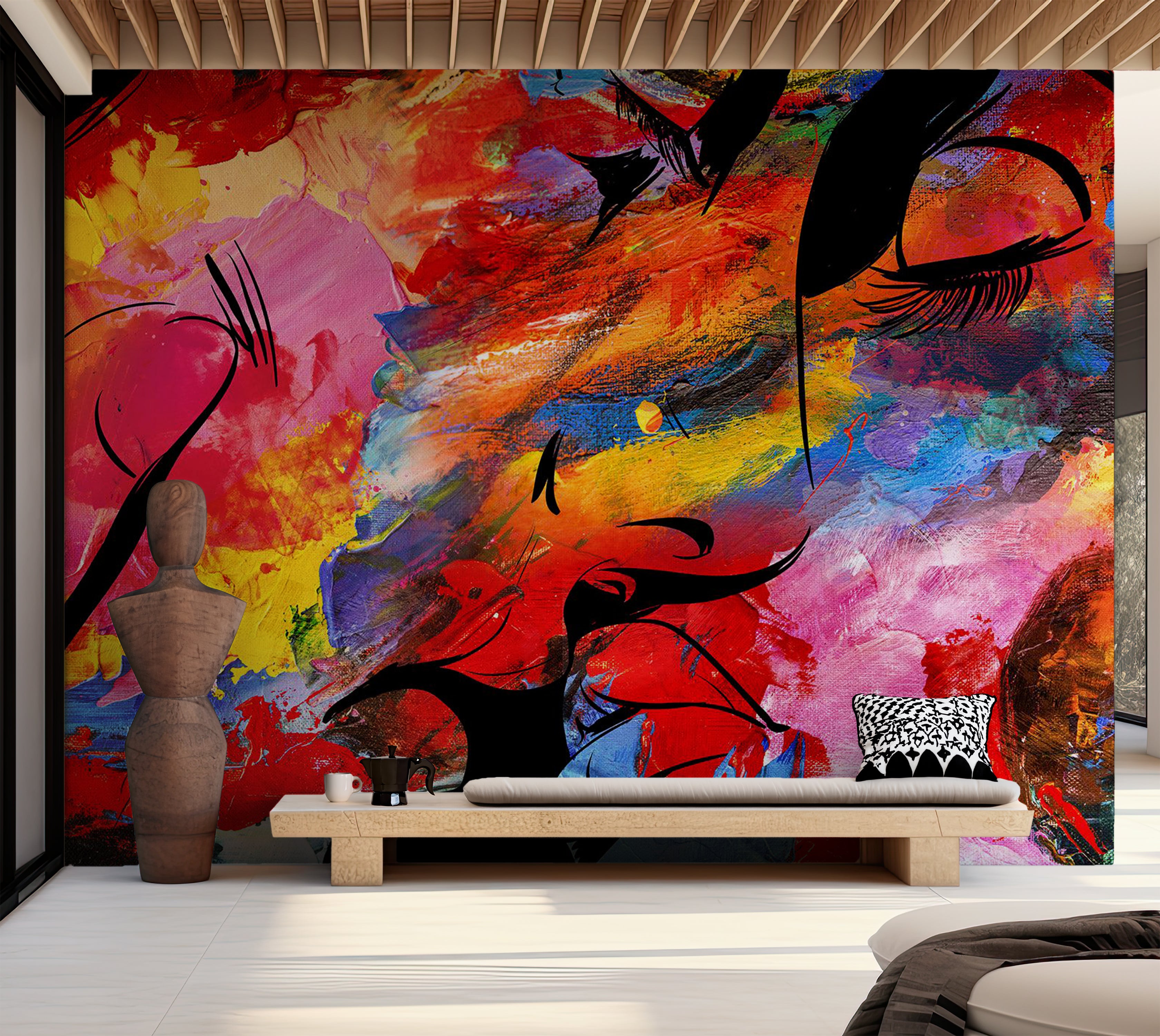 Abstract Wallpaper Wall Mural - Love Story 39"Wx27"H / Standard