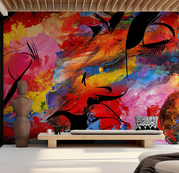 Abstract Wallpaper Wall Mural - Love Story 39"Wx27"H / Standard