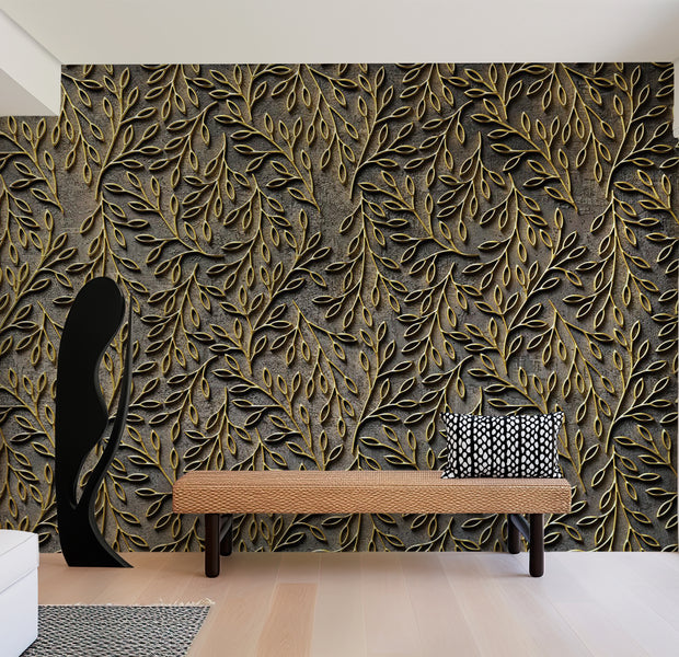 Surface Texture Wallpaper Wall Mural - Golden Decorations 39"Wx27"H / Standard