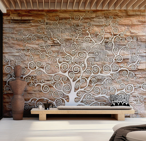 Background & Patterns Wallpaper Wall Mural - Stone Tree Of Life 39"Wx27"H