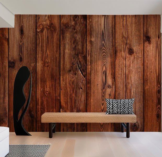 Background & Patterns Wallpaper Wall Mural - Big Vertical Cedar Wooden Planks 118"Wx90"H