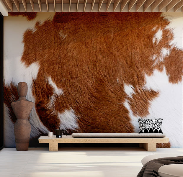 Background & Patterns Wallpaper Wall Mural - Cowhide 118"Wx90"H