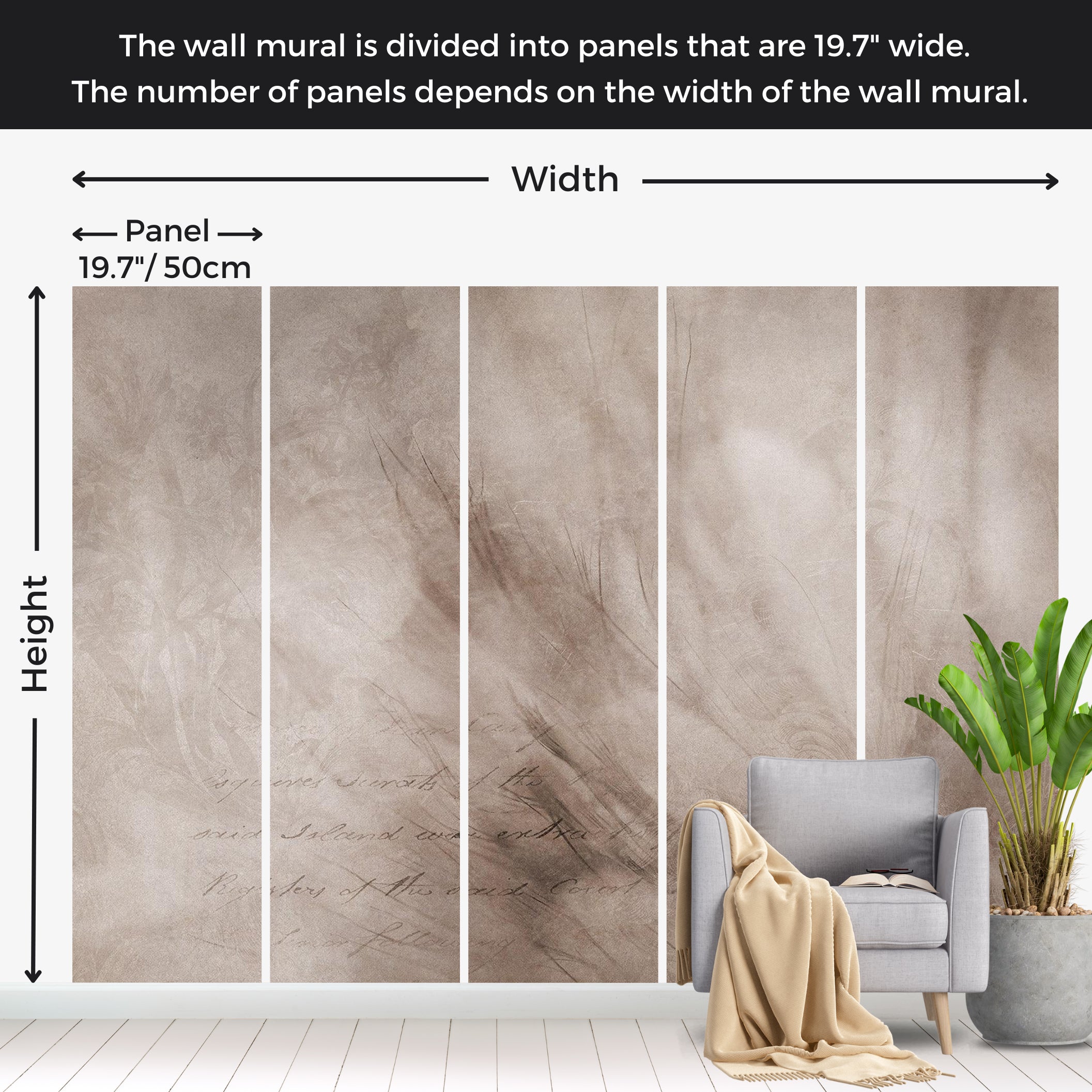 Surface Texture Wallpaper Wall Mural - Scandi Boho Composition 39"Wx27"H / Standard