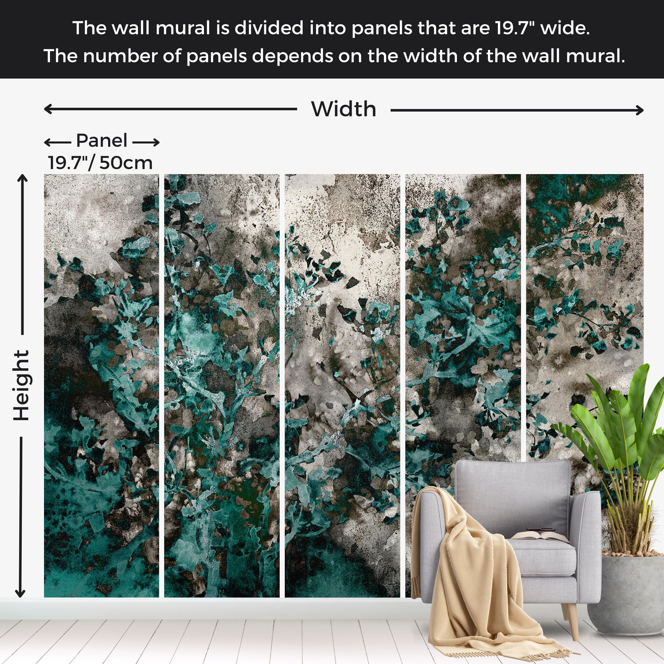 Surface Texture Wallpaper Wall Mural - Scandinavian Green 39"Wx27"H / Standard