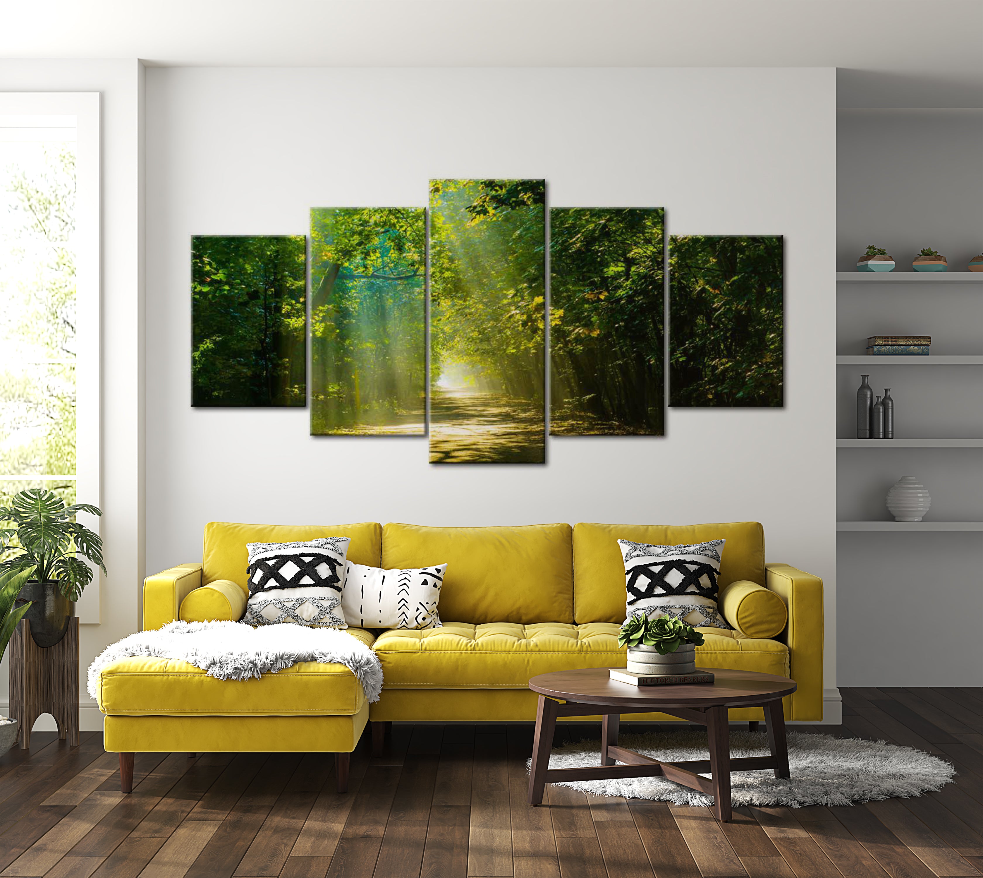 Stretched Canvas Landscape Art - Sunshine Road 40"Wx20"H