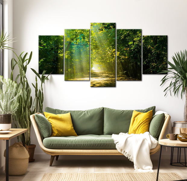 Stretched Canvas Landscape Art - Sunshine Road 40"Wx20"H