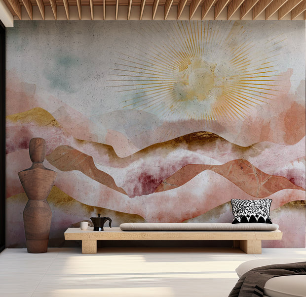 Abstract Wallpaper Wall Mural - Majestic Mountains 39"Wx27"H / Standard