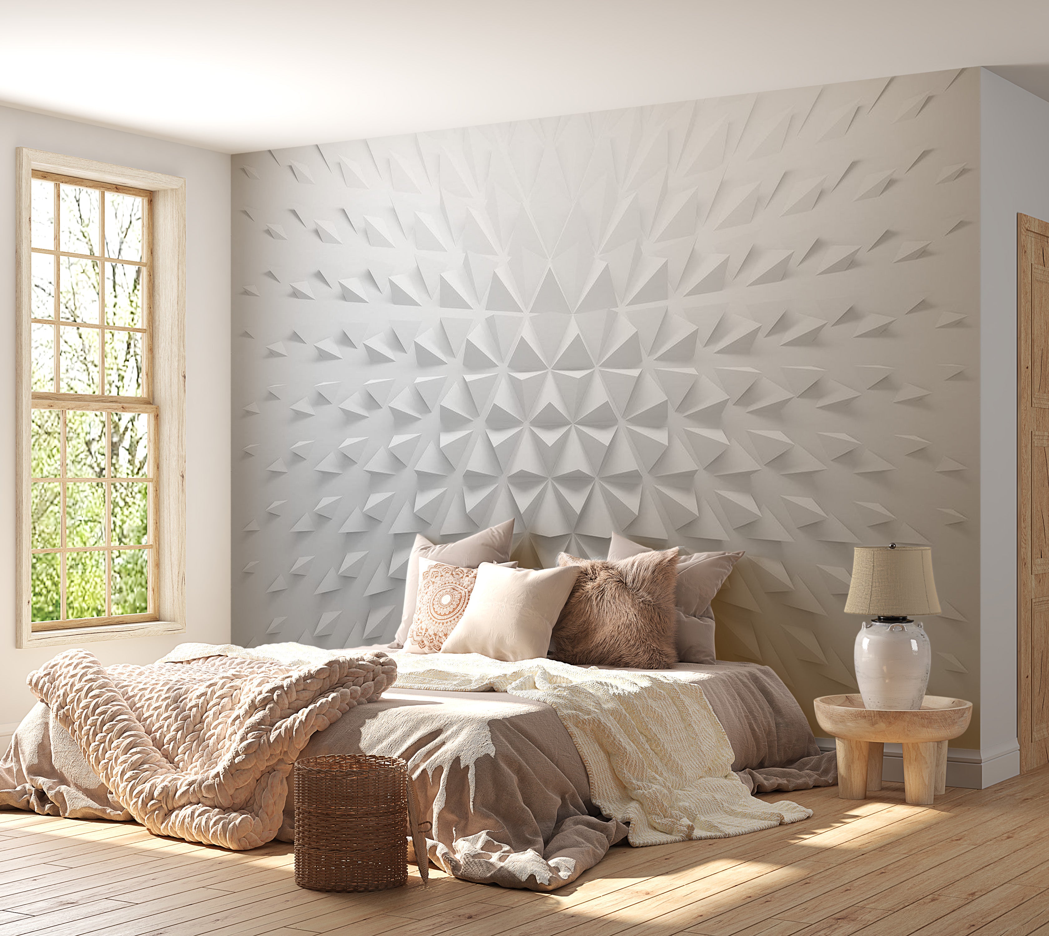 Abstract Wallpaper Wall Mural - Tetrahedrons 39"Wx27"H