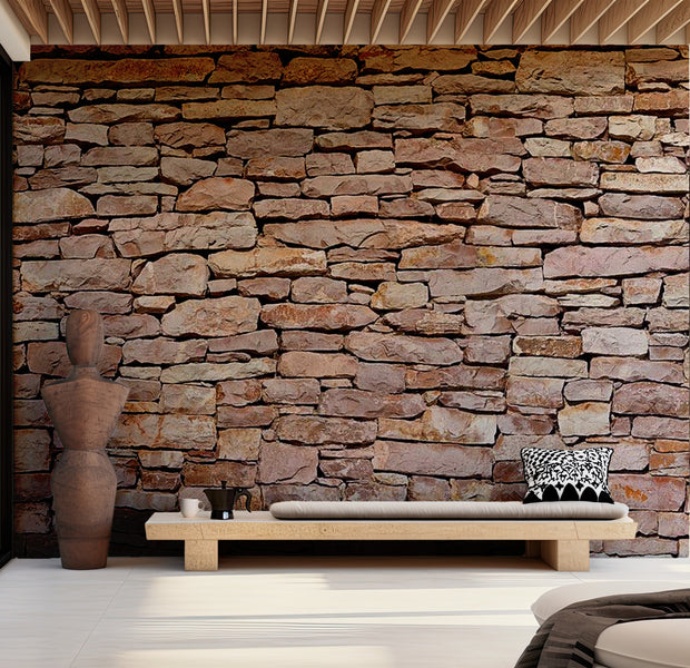 Background & Patterns Wallpaper Wall Mural - Natural Stone Wall 118"Wx90"H