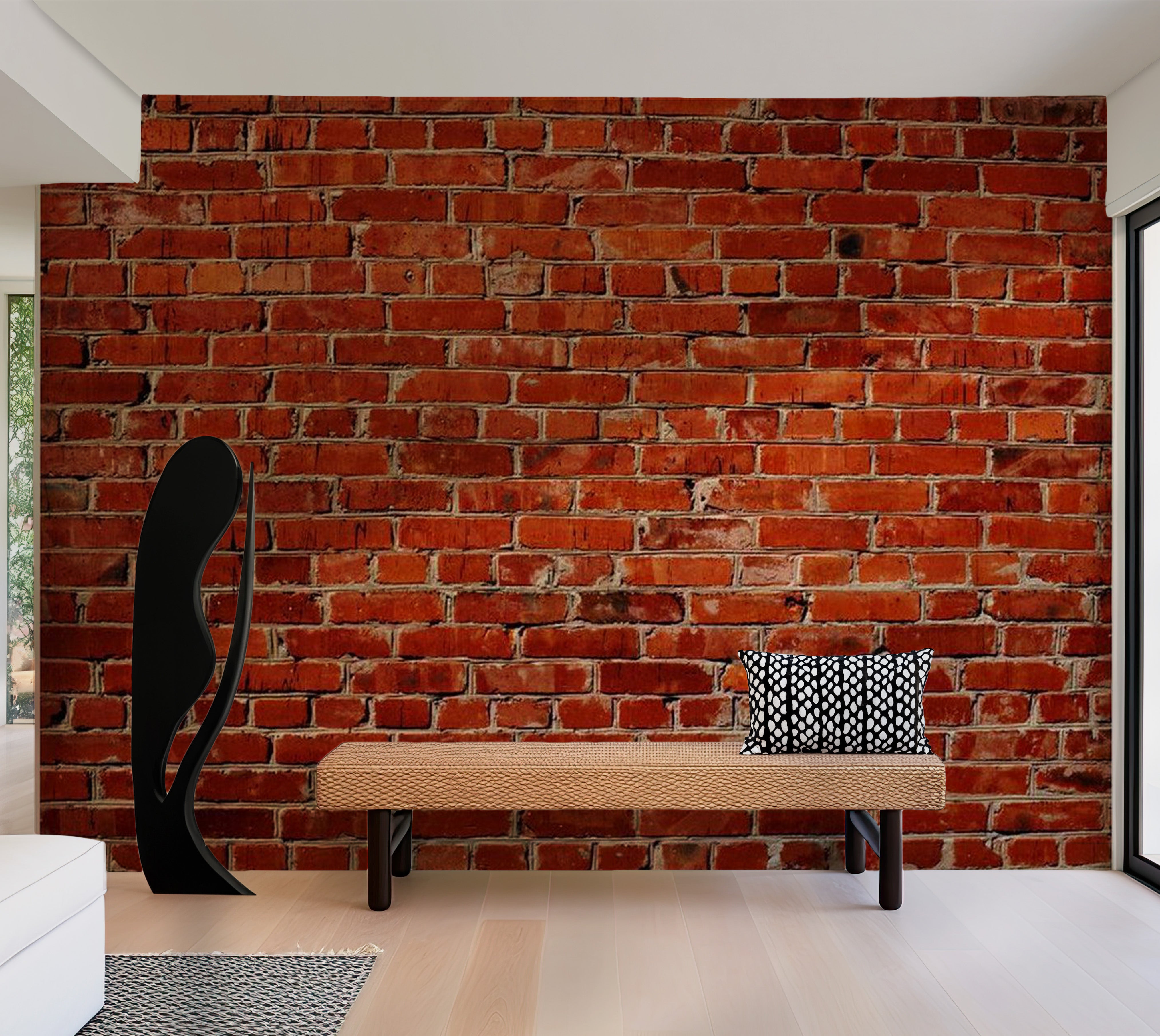 Background & Patterns Wallpaper Wall Mural - Red Brick Wall 118"Wx90"H