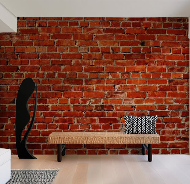 Background & Patterns Wallpaper Wall Mural - Red Brick Wall 118"Wx90"H