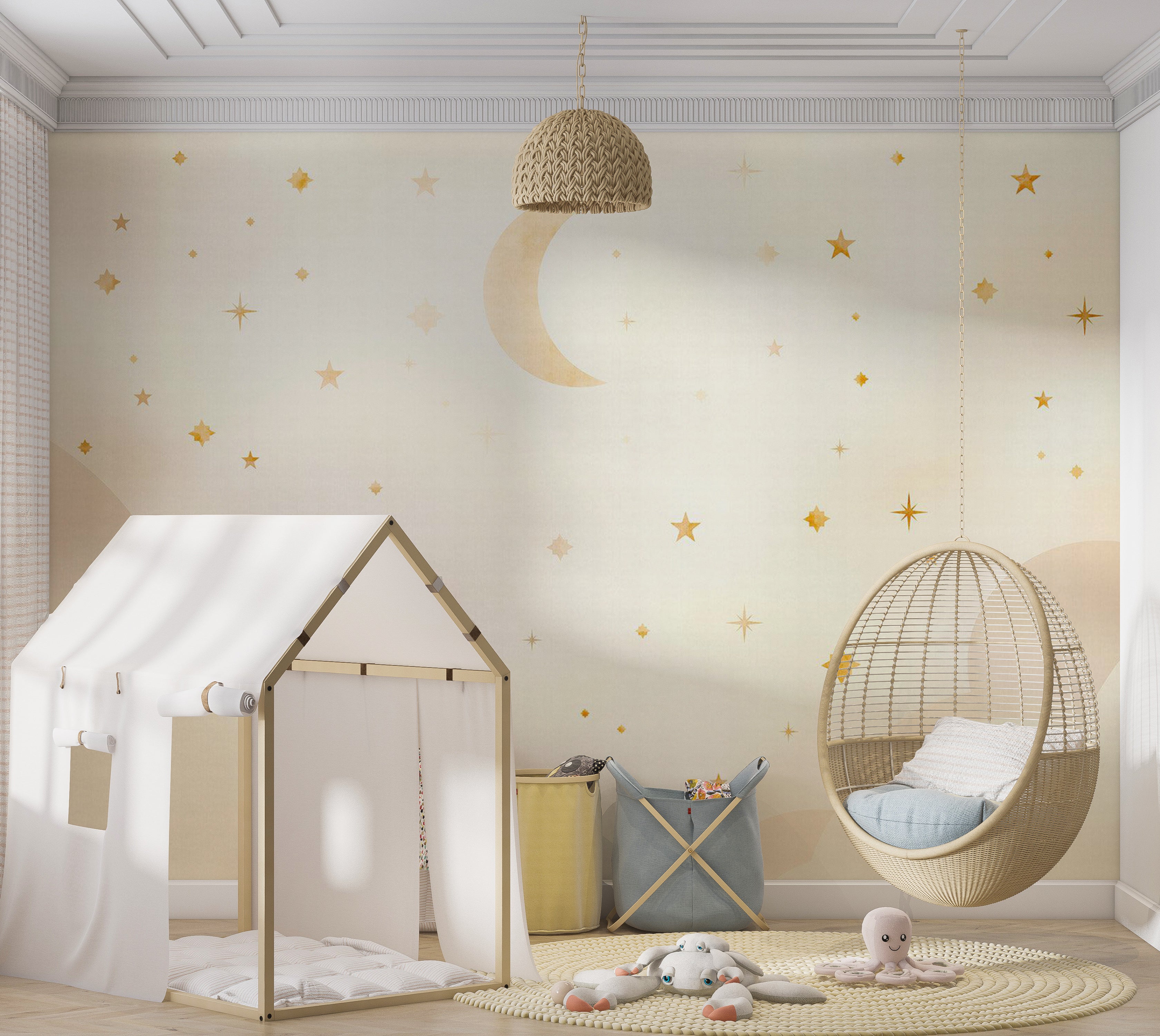 Kids Wallpaper Wall Mural - Starry Night 39"Wx27"H / Standard