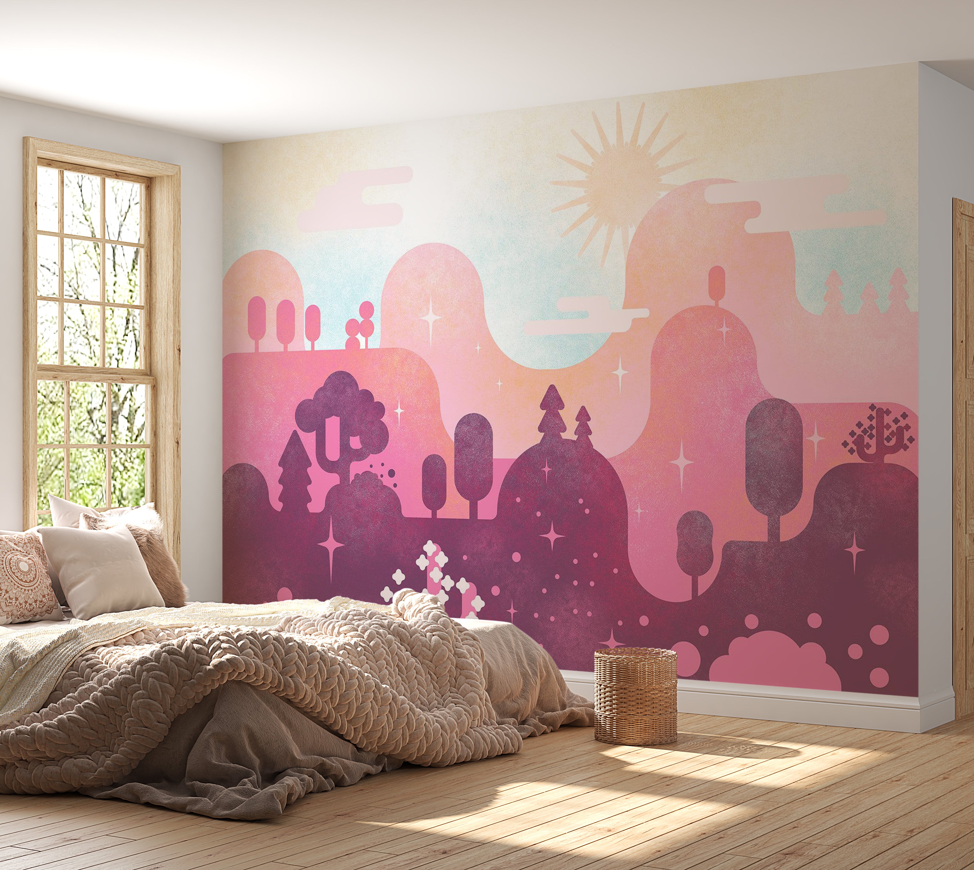 Abstract Wallpaper Wall Mural - Candy Land 39"Wx27"H / Standard