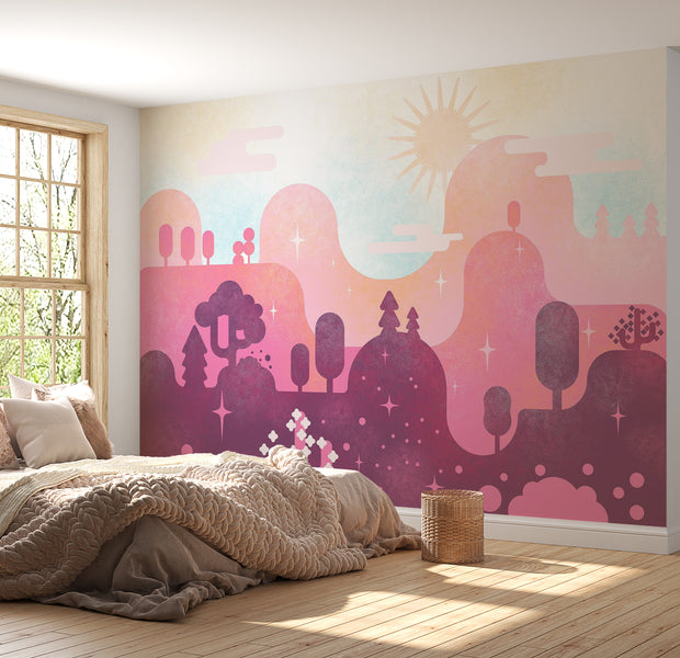 Abstract Wallpaper Wall Mural - Candy Land 39"Wx27"H / Standard