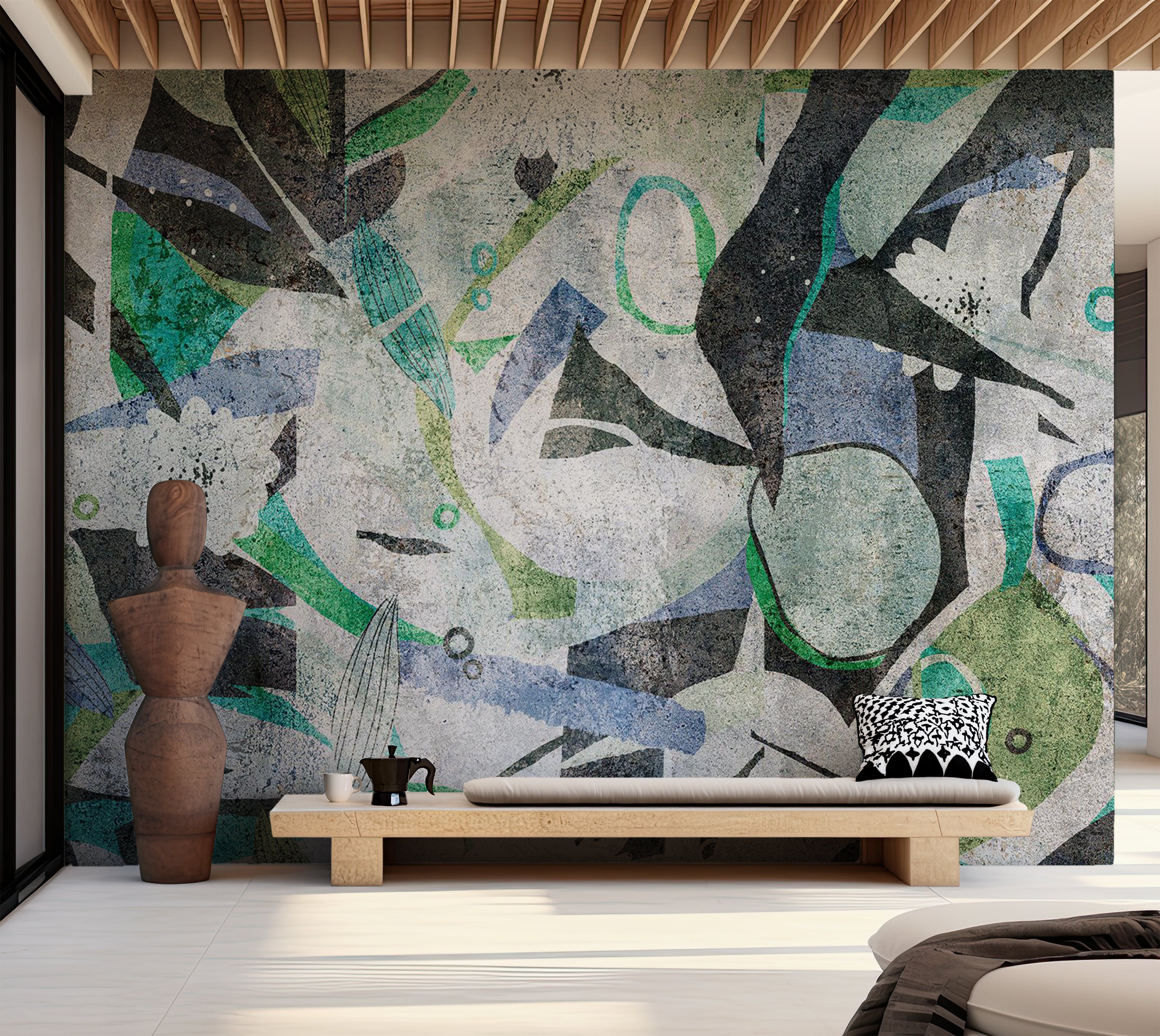 Abstract Wallpaper Wall Mural - Malachite Dream 39"Wx27"H / Standard