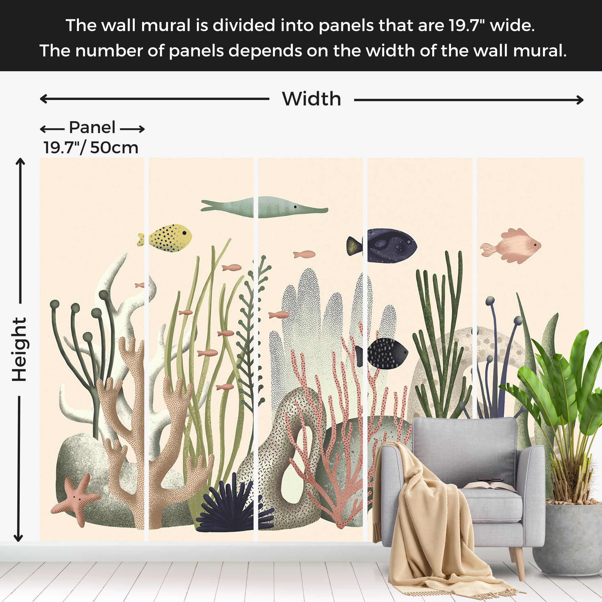 Kids Wallpaper Wall Mural - Underwater World 39"Wx27"H / Standard