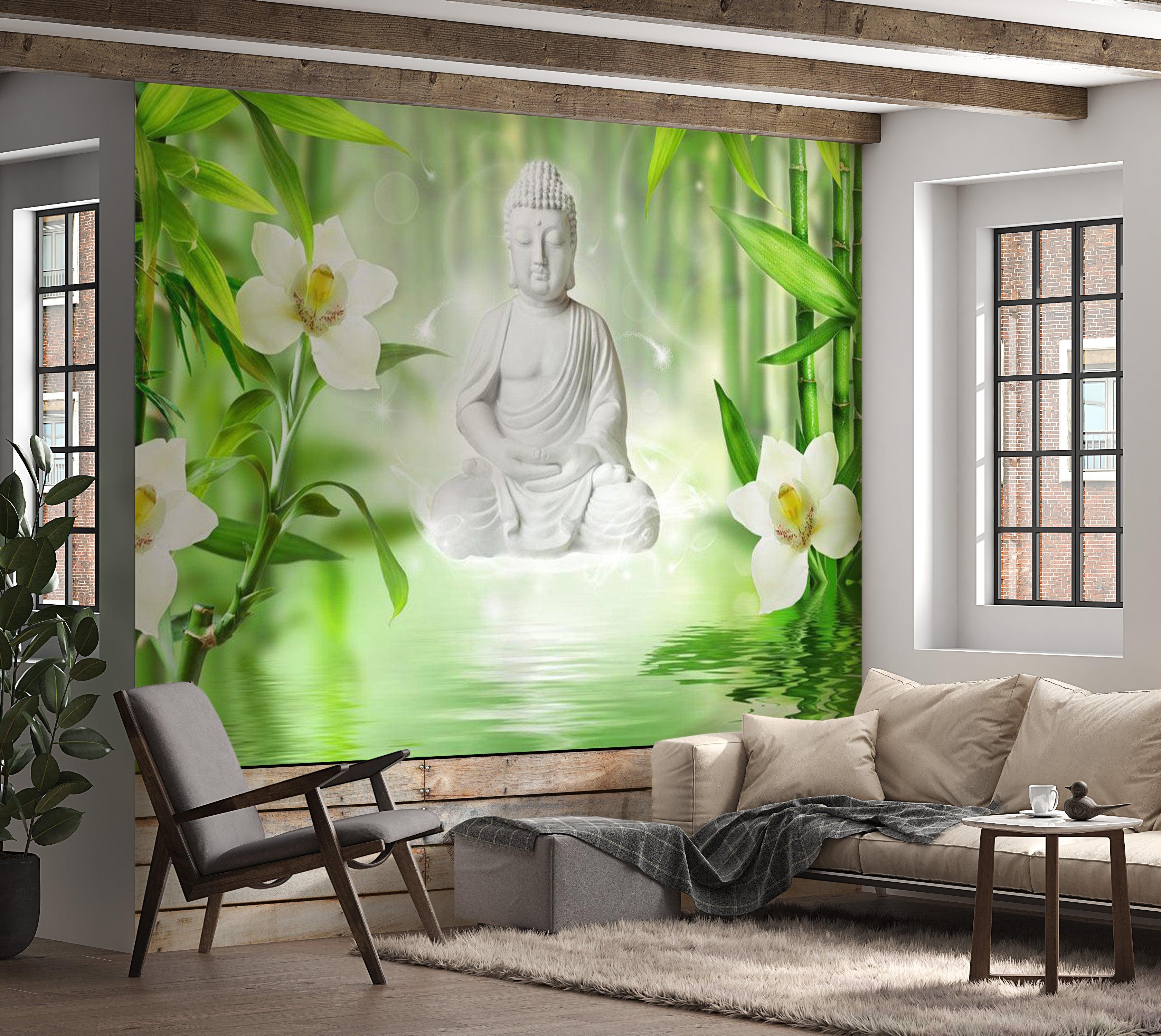 Runa Art Wallpaper 396 x 280 cm Buddha Flowers Zen Non Runa Art Wallpaper 396 x 280 cm Buddha Flowers Zen Non