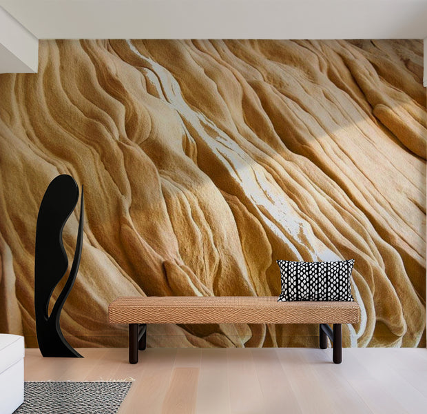 Background & Patterns Wallpaper Wall Mural - Wavy Sandstone Forms 118"Wx90"H