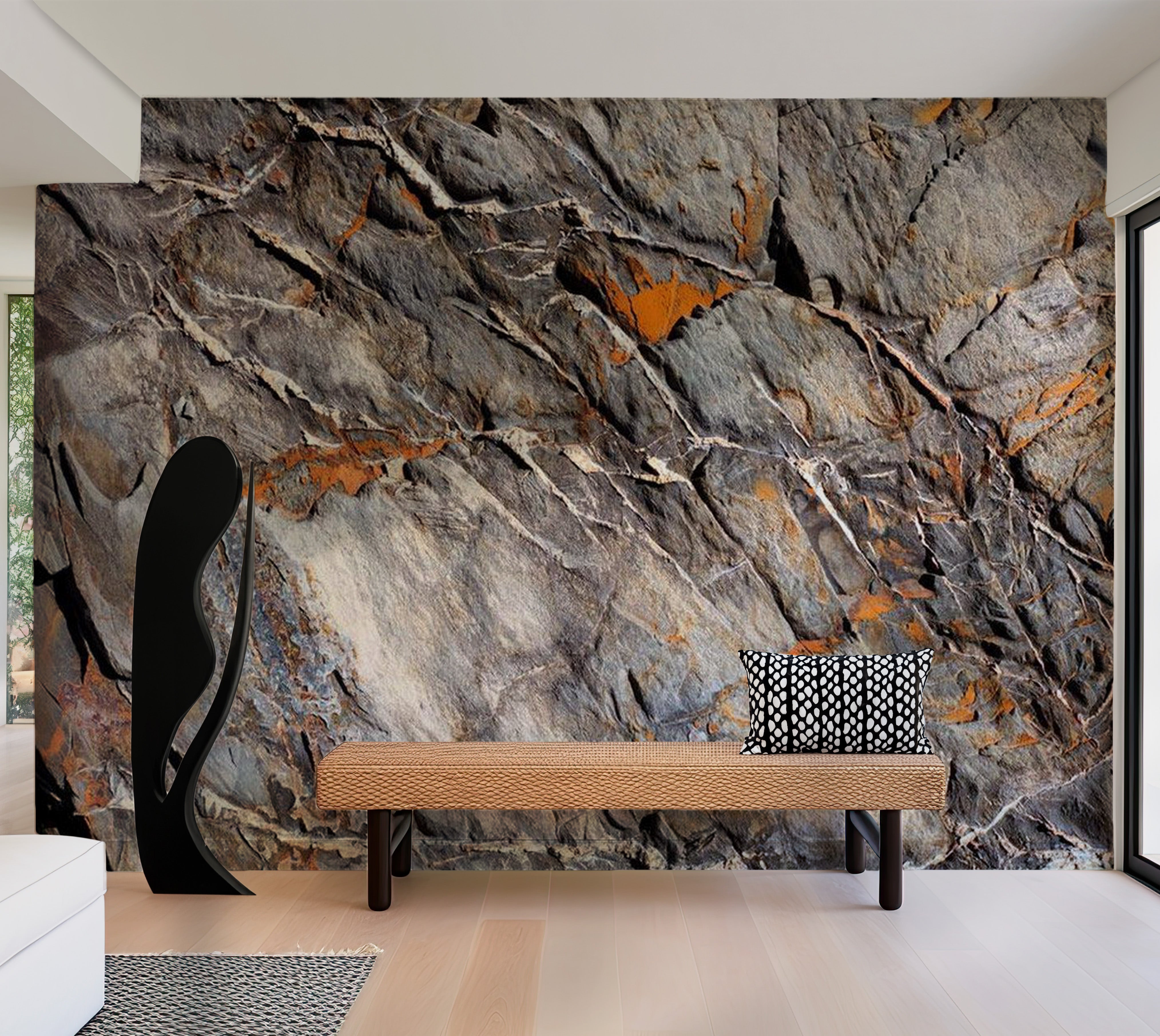 Background & Patterns Wallpaper Wall Mural - Mountain Bastion Stone Wall 39"Wx27"H