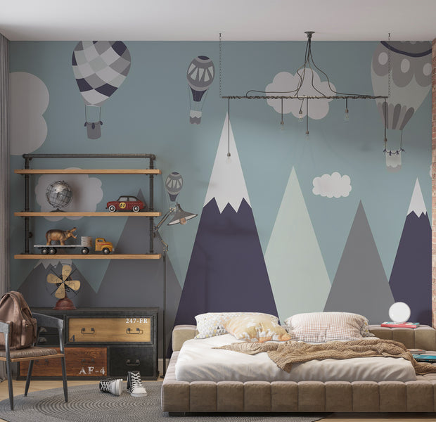 Kids Wallpaper Wall Mural - Balloon Land 39"Wx27"H / Standard