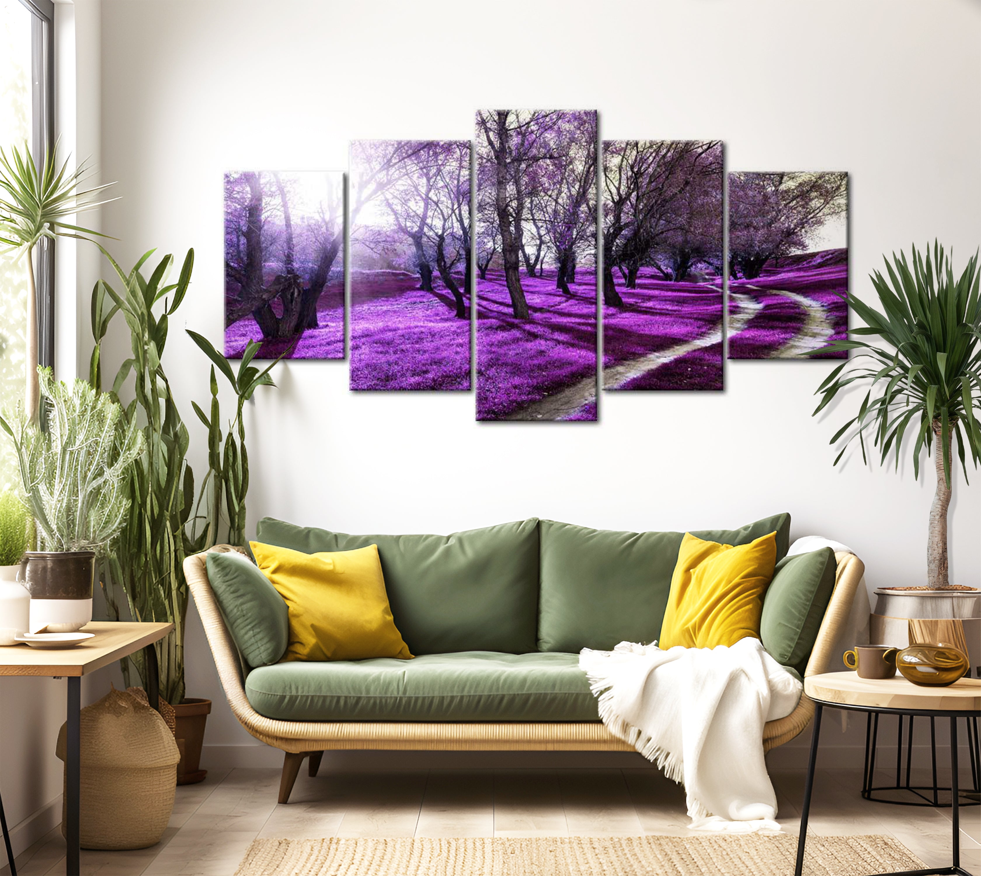 Stretched Canvas Landscape Art - Lavender Orchard 40"Wx20"H