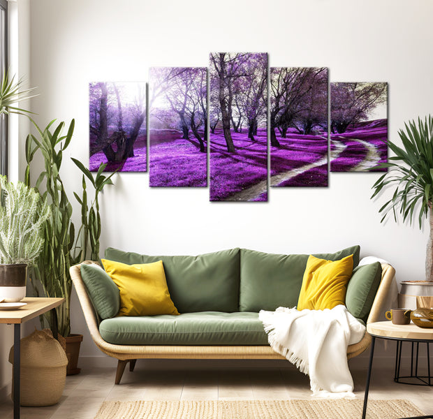 Stretched Canvas Landscape Art - Lavender Orchard 40"Wx20"H